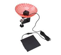 HUSHUI Baño de Barandilla de la Fuente de Baño de Pájaros Solar de Plástico Baño de Barandilla, con Comedero de Pájaros de Abrazadera Ajustable para Jardín Al Aire Libre, Balcón, Porche (Rojo)