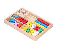 HUSHUI Bloques Aritméticos de ábaco de Madera, Juguete de Aprendizaje de Matemáticas Colorido para Niños de Educación Temprana, 26,8x18,1 Cm