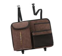 HUSHUI Bolsa de Almacenamiento para Asiento Trasero de Coche, Organizador Multifuncional para Pañuelos y Elementos Esenciales en Cuero PU, Diseño Elegante para Todos los Vehículos (Marrón)