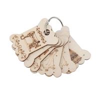 HUSHUI Bordado Floss Bobina Bobina de Madera Bobinado de Rosca, 6 PCS Organizador de Bobina de Hilo con Patrones Exquisitos, Llaves Livianas y Duraderas para Almacenamiento de Cables