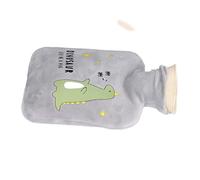 HUSHUI Botella de Agua Caliente de 500 Ml, Bolsa de Agua Caliente a Prueba de Fugas con Tapa en Espiral con Tapón Roscado Grande para Dolores Musculares, Calambres y Dolores, (Gris)