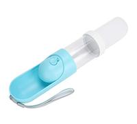 HUSHUI Botella de Agua para Comida para Mascotas Dispensador Portátil de Doble Propósito para Perros y Gatos Uso en Exteriores 65x180mm Plástico 1 Unidad (Vaso telescópico de Agua en Grano Azul)
