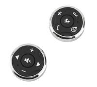 HUSHUI Botón de Volante Multifunción Control Remoto Recargable por USB para Reproductor Multimedia, ABS Duradero, 2 Unidades para Accesorios de Automóvil