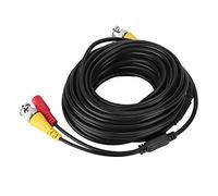 HUSHUI Cable de Extensión de Cable de Alimentación de Video CCTV Negro de 60 Pies para Monitoreo de Cámaras de Seguridad Uso en Interiores y Exteriores para Cámaras Normales y HD Certificado ROHS