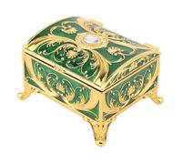 HUSHUI Caja de Almacenamiento de Joyas para Barceras de Esmalte Vintage para Niñas, con Patrón Floral Clásico, Diseño Rectangular y Forro de Terciopelo Suave, Adecuado para Anillos, (B)