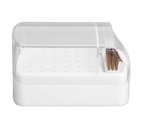 HUSHUI Caja de Almacenamiento para Cabezales de Esmalte de Uñas, Soporte para Brocas de Uñas con 30 Orificios con Cepillo de Limpieza Contenedor de Almacenamiento a Prueba de