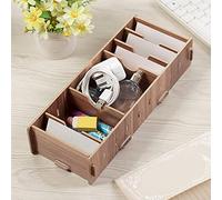 HUSHUI Caja de Almacenamiento para Tarjetas de Visita, Organizador de Gran Capacidad de Diseño Moderno Ecológico para Escritorio de Oficina, 28,5x11x6 Cm (Cereza)