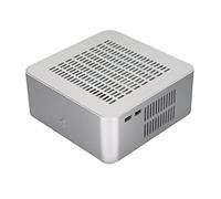 HUSHUI Caja de Computadora de Escritorio Buena Disipación de Calor Caja Compacta Mini ITX para Computación de Video en el Hogar Aluminio Plata 197 Mm X 197 Mm