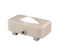 HUSHUI Caja de Pañuelos para Coche, Elegante Soporte Colgante de Piel Sintética para Fácil Acceso en Coches y Oficinas (Beige)