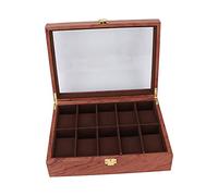 HUSHUI Caja Expositora de Relojes de 10 Ranuras con Almohadas Suaves, Elegante Organizador para Joyas y Relojes, Hecha de Madera Compuesta, Perfecta para Coleccionistas