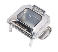 HUSHUI Calentador de Alimentos de Acero Inoxidable de Gran Capacidad con Tapa de Vidrio 6L Juego de Buffet para Eventos de Catering Calentador de Alimentos de Gran Capacidad
