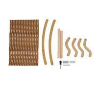 HUSHUI Cama de Hamaca de Gato Elevada, Madera de Pino y Alfombra de Ratán, Adecuada para Gatos Perros Pequeños, Tumbona de Gato de Madera, para Todas Las Estaciones