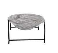 HUSHUI Cama elevada de hamaca para gato, cómoda, transparente, extraíble, transpirable, de pie permanente, para casa (gris)