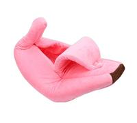 HUSHUI Cama para Gatos con Forma de Plátano, Acogedora y Cálida Tienda Tipo Cueva para Perros Pequeños y Gatos, Tela de Terciopelo de Cristal para Dormir en Invierno, 55 X 20 X 15 Cm (Rosa)