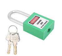 HUSHUI Candado de Seguridad de 38 Mm, Candado de Bloqueo Aislado de para Uso de Energía Eléctrica y Química, Acero PA de Nailon (Verde)