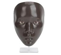 HUSHUI Cara de Práctica de Maquillaje, Tabla de Práctica de Cara Completa de Silicona 5D con Soporte de Plástico, para Principiantes para Mejorar Sus Habilidades de Maquillaje (Piel Oscura)