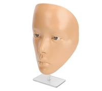 HUSHUI Cara de Práctica de Maquillaje, Tabla de Práctica de Cara Completa de Silicona 5D con Soporte de Plástico, para Principiantes para Mejorar Sus Habilidades de Maquillaje (Piel de trigo)