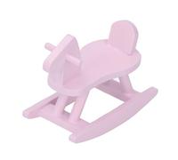 HUSHUI Casa de Muñecas a Escala 1:12, Caballo Balancín, Accesorio de Casa de Muñecas de Madera para Decoración del Hogar en Miniatura, 7,5x5,6x3,6 Cm (Rosa)