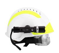 HUSHUI Casco de Rescate de Emergencia Casco Antiimpacto con Gafas y Faro para Bomberos, Ajustable de 53 a 63 Cm, Plástico PC Duradero, Equipo de Seguridad contra Incendios