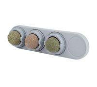 HUSHUI Cat Snack Lick Pelotas de Juguete con Hierba Gatera Saludable para Gatos Juguetones, Material de Menta Natural, Paquete de 3 Multifuncionales, 7,7x2 Pulgadas