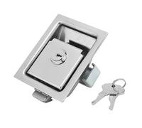 HUSHUI Cerradura de Panel Integrada de Acero Inoxidable, Manija de Puerta de Paleta Duradera, Pestillo para Vehículos Recreativos, Camiones, Remolques, 84 X 68 Mm, 1 Unidad