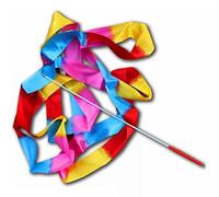 HUSHUI Cintas de Baile para Niños, Serpentinas de Gimnasia Coloridas con Antideslizante, Varitas de 4 M/13,12 Pies para Fiestas de Cumpleaños y Eventos de Baile (Llama)