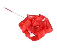 HUSHUI Cintas de Baile para Niños, Serpentinas de Gimnasia Coloridas con Antideslizante, Varitas de 4 M/13,12 Pies para Fiestas de Cumpleaños y Eventos de Baile (Roja)