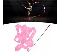 HUSHUI Cintas de Baile para Niños, Serpentinas de Gimnasia Coloridas con Antideslizante, Varitas de 4 M/13,12 Pies para Fiestas de Cumpleaños y Eventos de Baile (Rosa)