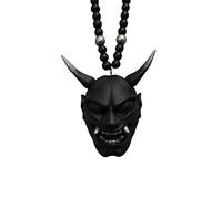 HUSHUI Coche Colgante de Coches con el Casco de Samurai Kabuto, Samurai Kabuto Casco/Hannya Japanese Oni, japonés Oni Coche Vista Trasera Charm, Coche Vista Trasera Mirror Encanto
