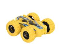 HUSHUI Coche de Doble Cara con Retroceso, Coche Acrobático de Inercia Giratorio de 360° para Niños a Partir de 3 Años, Plástico, Colores Vibrantes, 1 Unidad (Amarillo)
