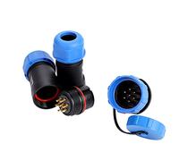 HUSHUI Conector de Enchufe de Aviación Resistente Al Agua SP21 IP68 2/3/4/5/7/9/12 Pines para Lámparas y Linternas de Exterior de Plástico de (dos amores)