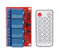 HUSHUI Conjunto de Controlador de Módulo de relé de 4 Canales con Batería Interna y Diseño Versátil para Electrónica de bricolaje: Tamaño Compacto y Uso a Largo Plazo (5V)