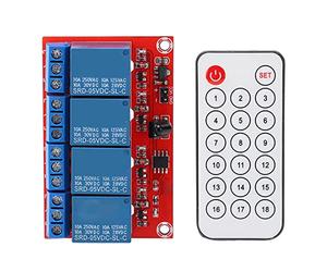 HUSHUI Conjunto de Controlador de Módulo de relé de 4 Canales con Batería Interna y Diseño Versátil para Electrónica de bricolaje: Tamaño Compacto y Uso a Largo Plazo (5V)