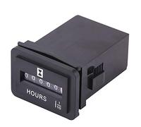 HUSHUI Contador de Horas Mecánico DC 6-80V, Medidor de Horas de Motor de Larga Duración y Alta Precisión para Generador de Gasolina Diésel, Barco (HM001)
