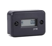 HUSHUI Contador Horario Digital Temporizador para Motor de Gasolina Motocicleta de Carreras ATV Cortacésped Negro, Contador Horario Impermeable Duradero con Pantalla LCD Grande para Motores (Negra)