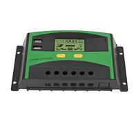 HUSHUI Controlador de Carga Solar Reconocimiento Automático Inteligente con Pantalla LCD para Sistemas de Energía Solar de 12 V 24 V Aleación de Aluminio MG Duradera (30a-12V/24V)