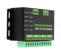 HUSHUI Convertidor USB a 4CH RS485 Adaptador Aislado Industrial con TVS Integrados Anti Sobretensión y Fusible Reiniciable para una Comunicación Confiable en Entornos Hostiles Aleación de Aluminio
