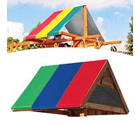 HUSHUI Cubierta de Techo con Dosel Oscilante para Exteriores, 132x226cm, Impermeable, para Acampar y Hacer Senderismo, Verde, Azul y Rojo (Combinación de Colores Verde Azul Rojo)