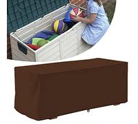 HUSHUI Cubierta Impermeable para Caja de Cubierta con Protección UV para Almacenamiento Al Aire Libre, Tela Oxford Duradera de 123x62x55cm (Café)