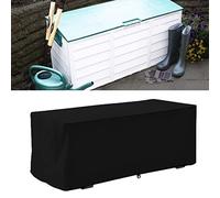 HUSHUI Cubierta Impermeable para Caja de Cubierta con Protección UV para Almacenamiento Al Aire Libre, Tela Oxford Duradera de 123x62x55cm (Negro)
