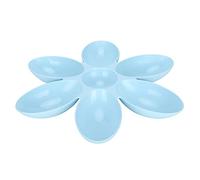 HUSHUI Cuencos de alimentación para gatos, cuenco de agua con forma de pétalos de flores, cuenco de alimentación para mascotas con 6 rejillas para alimentos y agua (azul)