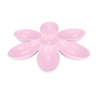 HUSHUI Cuencos de alimentación para gatos, cuenco de agua con forma de pétalos de flores, cuenco de alimentación para mascotas con 6 rejillas para alimentos y agua (rosa)