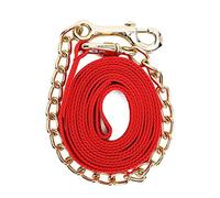 HUSHUI Cuerda de Tracción Portátil para Caballos con Cadena Duradera Chapada en Cobre y Correas Suaves de PP para Caballos Líderes - 0,5 M/1,6 Pies