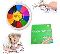 HUSHUI Divertido kit pintura con los dedos,pinturas para dedos lavables de 12 colores, no tóxicos, Lavables, Pintura para Dedos, Juguetes para Dibujar, Manualidades