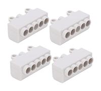 HUSHUI Divisor Principal de Alta Potencia, Bloque de Terminales de Conductor de Latón de 4 Piezas con Carcasa Retardante de Llama de ABS, para Cableado de Medidor (Una Entrada y Cuatro Salidas