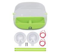HUSHUI DIY Innovador Comedero para Pájaros Transparente Ovalado con Ventosa Fuerte, Comedero para Casa con Jaula para Pájaros Colgante Transparente para Uso en Exteriores