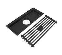 HUSHUI Drenaje de Piso Lineal Capacidad de Drenaje Grande Bloqueo de Olor 304 Rectángulo de Acero Inoxidable Drenaje de Piso de Ducha para Baño (20 cm)