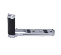 HUSHUI Empuñadura en Forma de L, Empuñadura de Cámara de Aleación de Aluminio con Placa de Liberación Rápida, Almohadilla Antideslizante, Orificio para Tornillo de 1/4 de Pulgada, para (Plata)