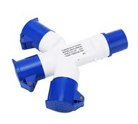 HUSHUI Enchufe Industrial Impermeable 1 en 3 Salida Conector Multifuncional para Campamentos Al Aire Libre y Sitios de Construcción PA66 Latón 16A 220-250V