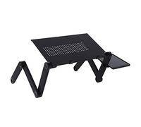 HUSHUI Escritorio Portátil Ajustable de Aleación de Aluminio para Ordenador Portátil, Ligero y Compacto para Dormitorio de Oficina en Casa con Tablero de Ratón